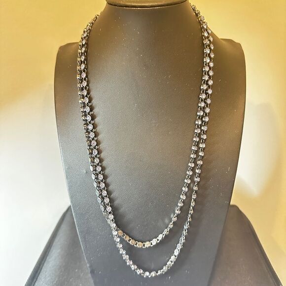 50” purple bezel set rhinestones with black stainless steel metal necklace! - Picture 12 of 12